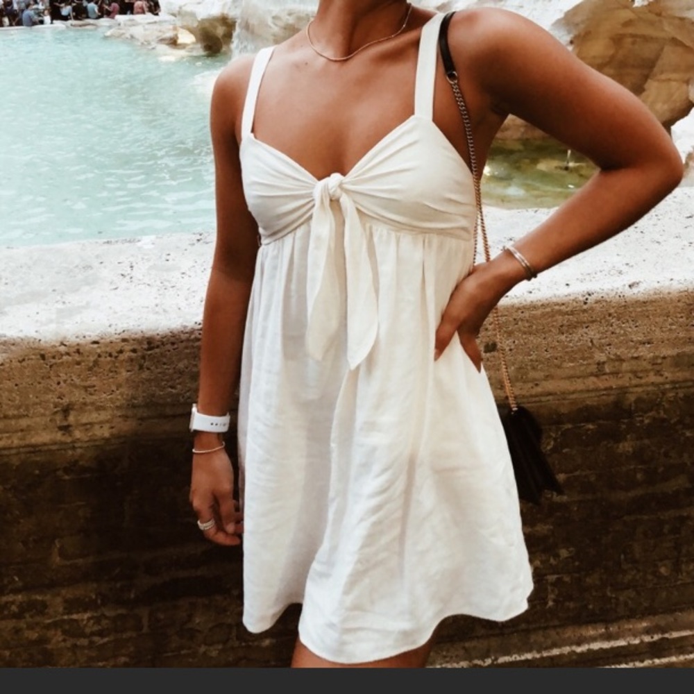 White bow Tie Zara Dress